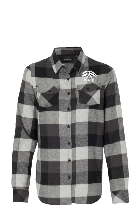 Womens Long Sleeve Grey Flannel